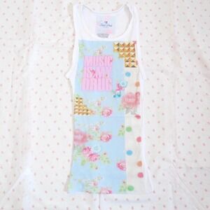 y2k music is my drug floral graphic ribbed tank top fitted cami